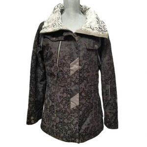 CAPP3L Ride Snowboard Brown Black Print Jacket S